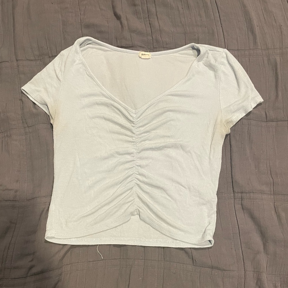 Garage baby blue cropped tee shirt!
